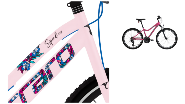 CARRARO SPEED 242 360H 21-V VB TOZ-PEMBE-MAVI-FUSYA-TURKUAZ-SIYAH - 1