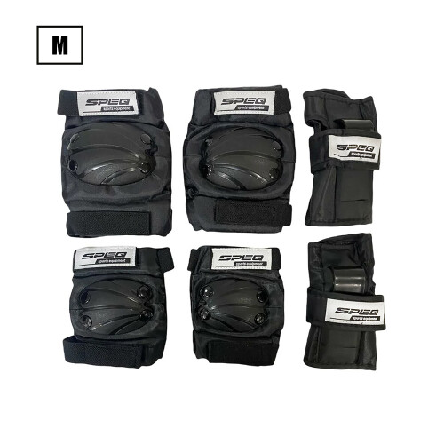 SPEQ DİZLİK-DİRSEKLİK SETİ SİYAH M BEDEN - SPEQ