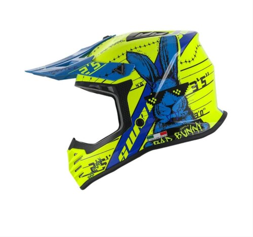 SWAY FS-618 ÇOCUK CROSS KASK 53-54CM BUNNY GLOSS YELLOW-BLUE - SWAY